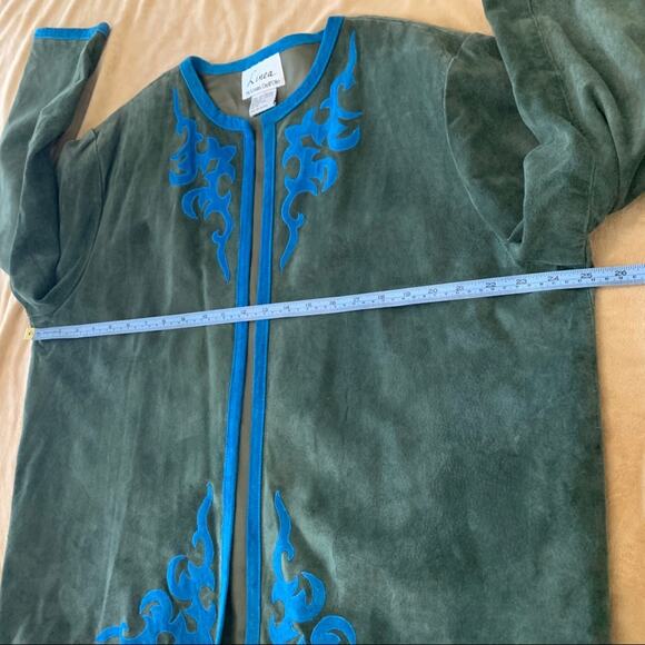 Linea by Louis Dell’Olio Jacket Size 1X Suede Leather Open Front - Picture 12 of 13